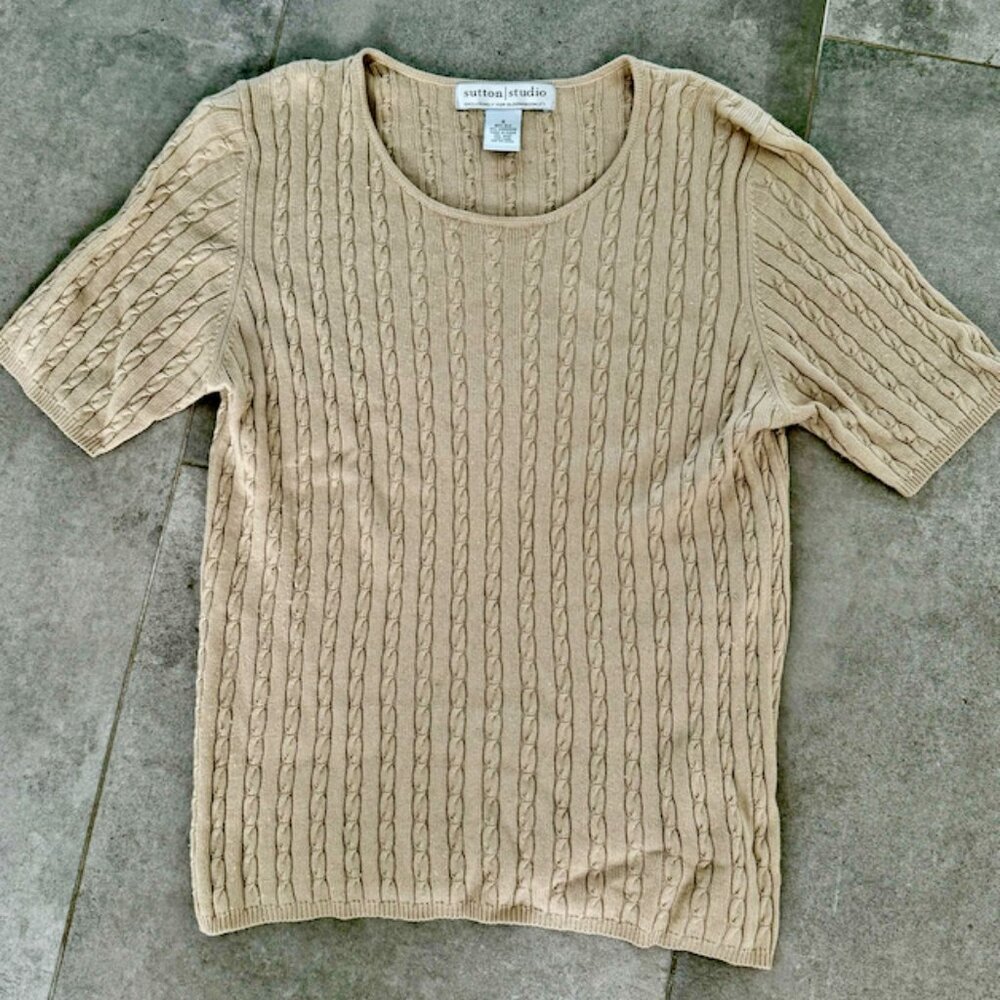 Silk and Cashmere Short Sleeve Sweater - Sutton Place Bloomingdales